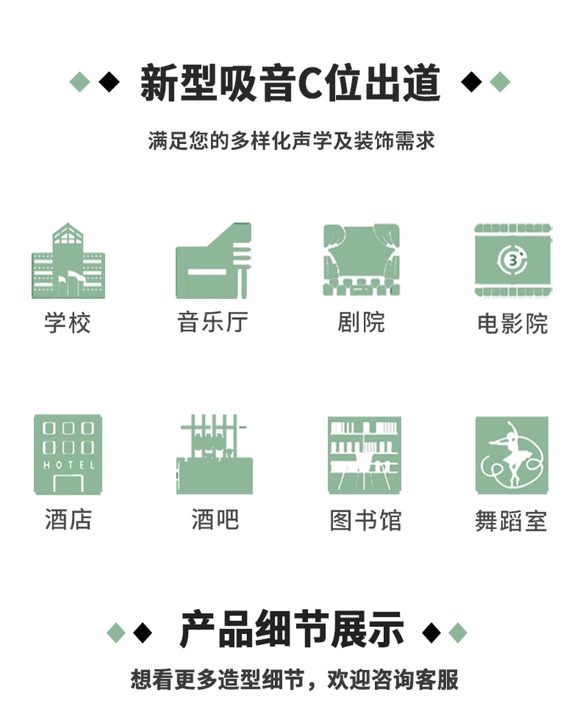 3D聚酯吸音板適用場所(suǒ) 3D聚(jù)酯吸音板適用場所